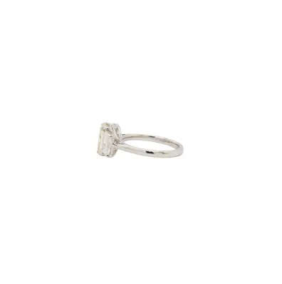 3.77ct Yellow & White Lab Grown Diamond Trilogy Platinum Ring 5.92g