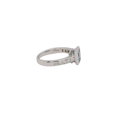 2.00ct Aquarmarine & 0.50ct Diamond/Platinum Dress Ring 7.8g