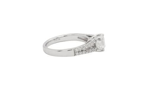 1.57ct Natural Radiant Cut Diamond & 18ct White Gold Solitaire Ring 3.88g