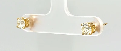 1.01ct Diamond & 18ct Gold Solitaire Stud Earrings 1.2g