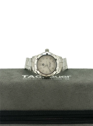 Ladies Tag Heuer Aquaracer-Stainless Steel Mother of Pearl & Diamond Dial - 2009 Box & Papers WAF1415