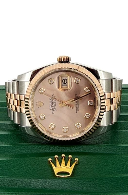 Rolex 36mm DateJust 18ct Rose Gold & Stainless Steel 2013 Box & Papers Model: 116231