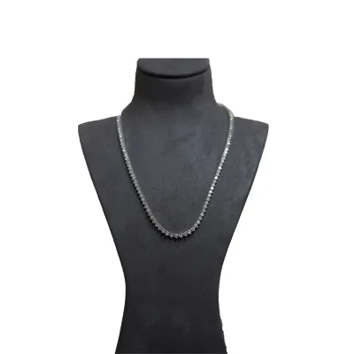 14.65ct Lab Grown Diamond & 9ct White Gold Tennis Necklace -17 Inch 18.0g