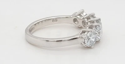 2.01ct Platinum & 5 Stone Lab Grown Diamond Ring 5.9g Size: M