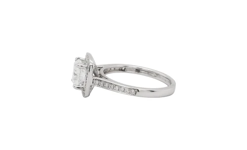 1.31ct Natural Diamond & 18ct White Gold Halo/Solitaire Ring 3.44g
