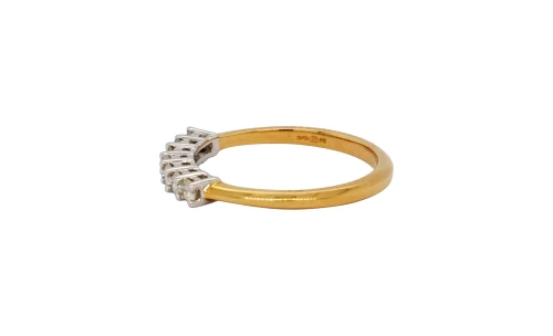 0.25ct Natural Diamond & 18ct Gold 7 Stone Eternity Ring 1.9g