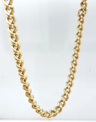 9ct Gold 6.1mm Deep Linked Curb Chain 22 Inch 19.7g
