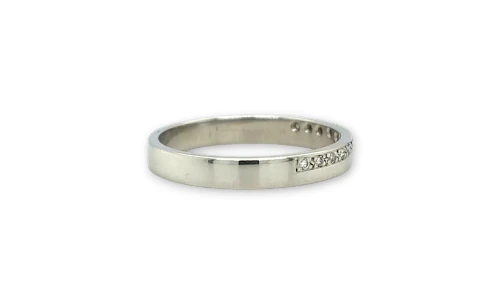0.12ct Natural Diamond & Platinum Shape to fit 3.0mm Off-set Wedding/Eternity Band 3.6g