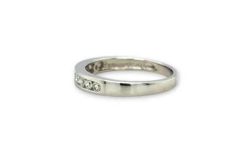 0.33ct Natural Diamond & 18ct White Gold 3.5mm Eternity/Wedding Band 3.2g