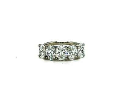 3.26ct Lab Grown Diamond & Platinum 5 Stone Eternity/Dress Ring 5.86g