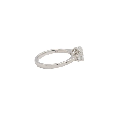 2.01ct Platinum & 5 Stone Lab Grown Diamond Ring 5.9g Size: M