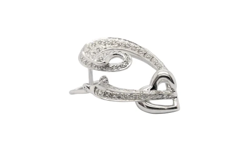 1.32ct Natural Diamond & 18ct White Gold (24.7 x 16mm) Lever Back Stud Earrings 6.4g