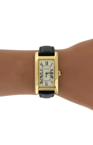 Cartier Tank Americaine 18ct Gold & Leather _Year Circa 2000 ( 22.0mm x 41.5mm) Model: 1720-1