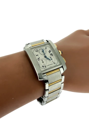Cartier Tank Francaise Chronograph - 18ct Gold & Stainless Steel (1998 Box & Papers) Model: 2303