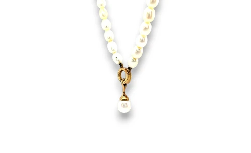 Fresh Water Pearl & 9ct Yellow Gold Necklace 17Inch 17.25g