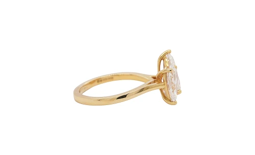 2.45ct Lab Grown Double Diamond & 18ct Gold Solitaire Ring 3.8g