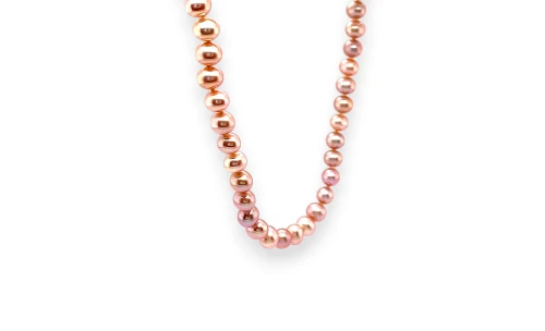 6.0-6.5mm Pink Fresh Water Pearl & Silver Necklace 18inch 23.5g