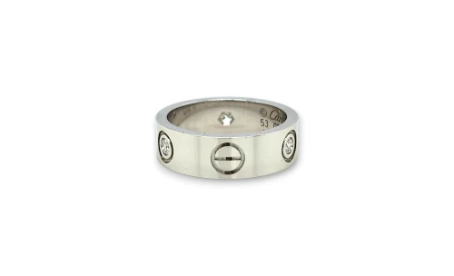 0.15ct Natural Diamond & 18ct White Gold 5.5mm Screw Band 7.5g