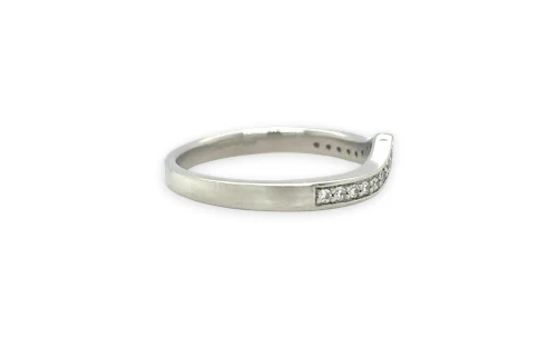 0.15ct Natural Diamond & Platinum 2.3mm Wishbone Wedding Band 3.45g