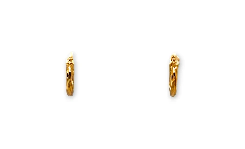 9ct Gold 14mm Twisted Hoop Earrings 0.8g
