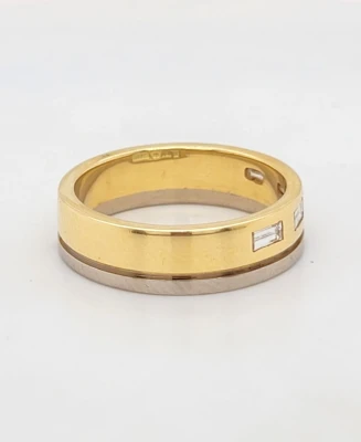 0.32ct Natural Diamond & 18ct Yellow & White Gold Eternity/Wedding Band 6.1g