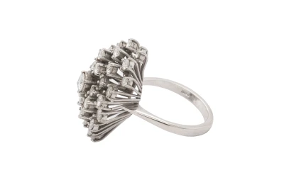 3.50ct Natural Diamond & 18ct White Gold Dress Ring 9.67g