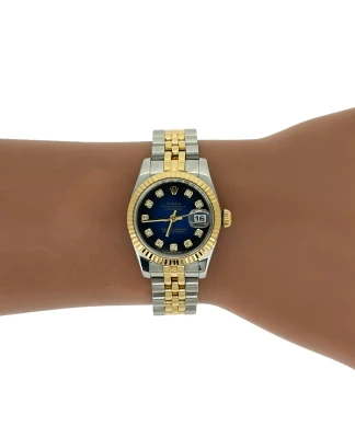 Rolex 26mm DateJust 18ct Gold/Stainless Steel DIAMOND 2007 Box & Papers Model:179173