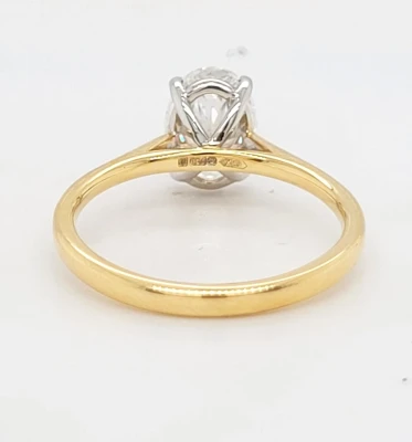 1.55ct Lab Grown Diamond & 18ct Gold Oval Solitaire Ring