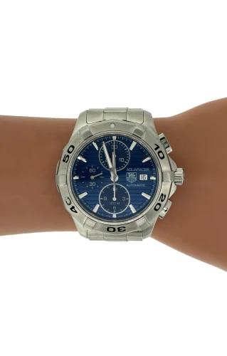Gents 43mm Tag Heuer Aquaracer - Chronograph ( Year 2014) Stainless Steel model:CAP2112