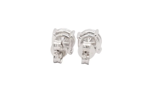 1.90ct Natural Diamond & 9ct White Gold 7.3mm Illusion Set Stud Earrings 2.1g
