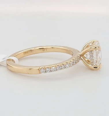 1.80ct Lab Grown Diamond & 9ct Gold Solitaire Ring (Hidden Halo) 2.9g Size M