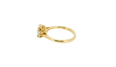1.66ct Lab Grown Diamond & 9ct Gold Trilogy Ring 2.8g Size M