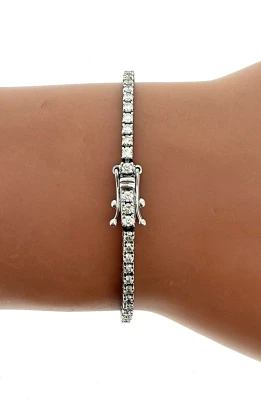 2.00ct Diamond & 18ct White Gold Tennis Bracelet 7.25 inch 8.0g