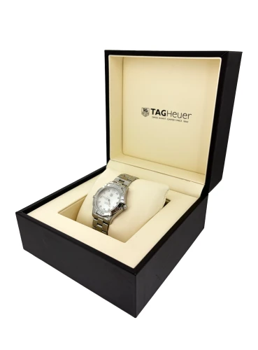 Ladies 32mm Tag Heuer Aquaracer - Mother of Pearl/Diamond Dial 2015 Box & Papers - Stainless Steel Model: WAF1312/BA0817