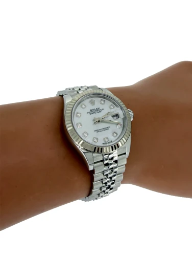 Rolex 28mm Datejust 18ct White Gold & Stainless Steel - Mother of Pearl Diamond Dial- 2022 Box & Papers