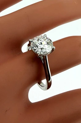 2.06ct Lab Grown Diamond & Platinum Solitaire Ring 5.6g