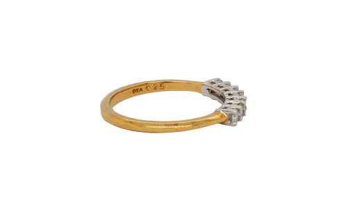 0.25ct Natural Diamond & 18ct Gold 7 Stone Eternity Ring 1.9g