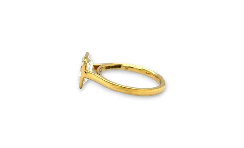 1.52ct Lab Grown Emerald Cut Diamond & 18ct Gold Solitaire Ring 3.78g