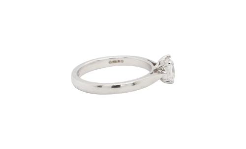 0.70ct Natural Diamond (Princess Cut) & Platinum Solitaire Ring 4.7g