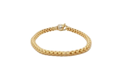 18ct Gold 4.5mm Mesh Bracelet by FOPE 11.09g 7.5Inch