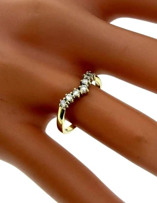 0.25ct Diamond & 9ct Gold Wishbone Ring 1.7g