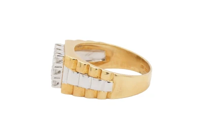 0.50ct Natural Diamond & 18ct Gold Rolex Style Ring 9.14g