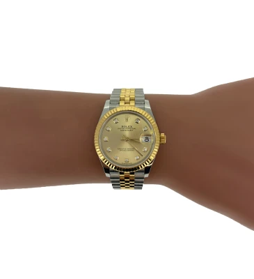 Rolex 31mm Datejust 18ct Gold/Stainless Steel Diamond Dial 2021 Box & Papers