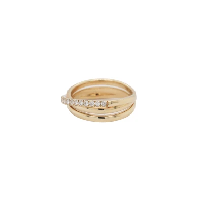0.30ct Lab Grown Diamond & 9ct Gold Cross Over Band 3.6g