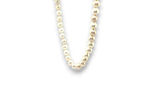 7-7.5mm Cultured Pearl & 9ct Gold Necklace-18 Inch 31.8g