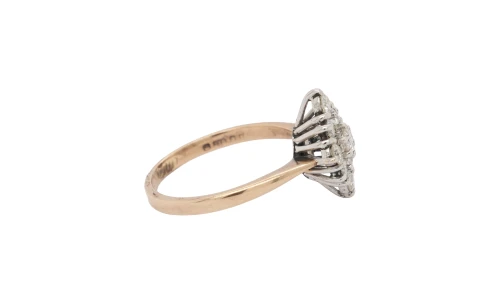 0.50ct Natural Diamond & 9ct Gold Cluster Ring 2.4g