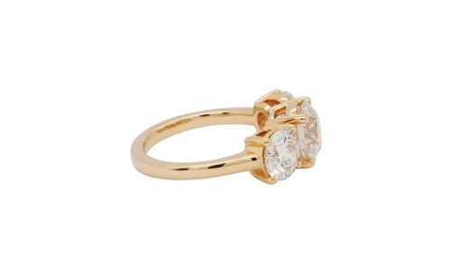 4.00ct Lab Grown Diamond & 18ct Gold Trilogy Ring 5.99g