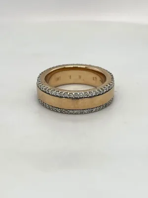 0.71ct Full Natural Diamond & 9ct Gold 6.5mm Wedding Band 9.8g