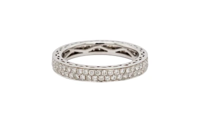 0.77ct Natural Diamond & 18ct White Gold FULL Wedding/Eternity Band 3.2g