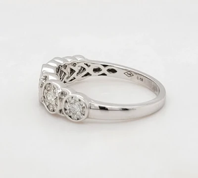 0.71ct Diamond & 18ct White Gold Cluster Eternity Ring 3.5g
